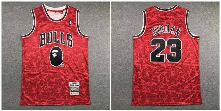 Bulls Bape 23 Michael Jordan Red 1996-97 Hardwood Classics Jersey,We sell and wholesale Bulls Bape 23 Michael Jordan Red 1996-97 Hardwood Classics Jersey on line form chian!